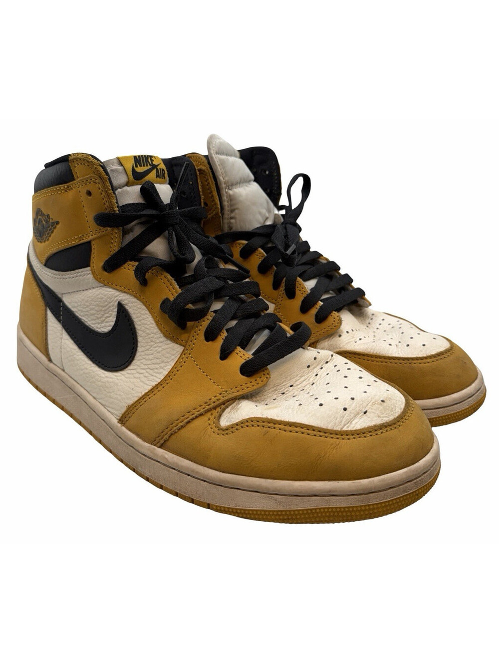 Air Jordan 1 High Yellow Ocre Leather Sneakers Size US 12 DZ5485-701